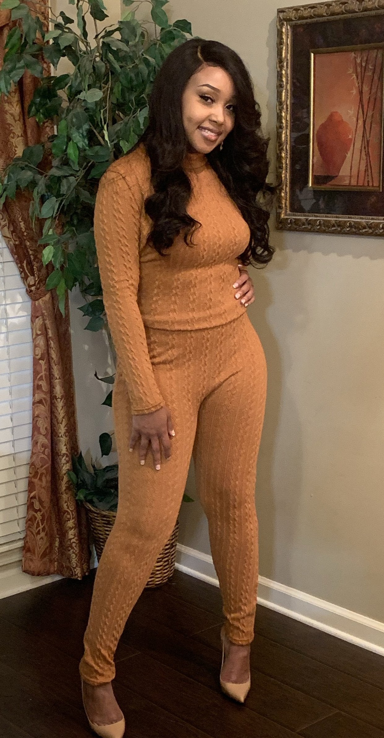 Iclyn Cable Knit Jumpsuit Set