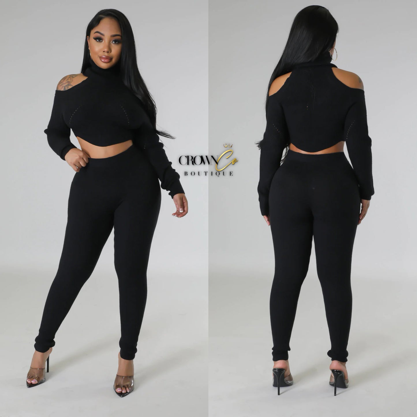 Cold Shoulder Pants Set